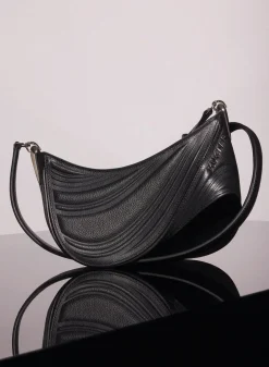MUGLER black small embossed spiral curve 01
