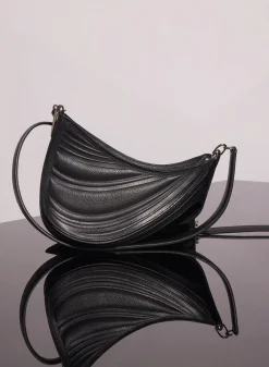 MUGLER black small embossed spiral curve 01