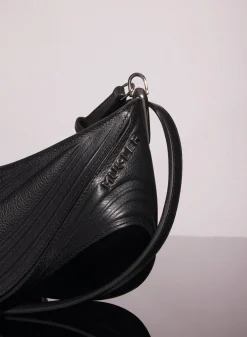 MUGLER black small embossed spiral curve 01