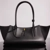 MUGLER black smooth leather fang bag