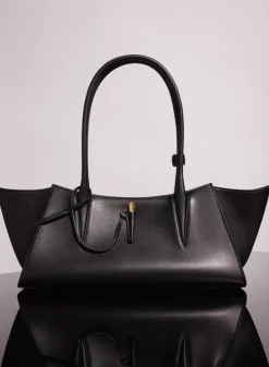 MUGLER black smooth leather fang bag