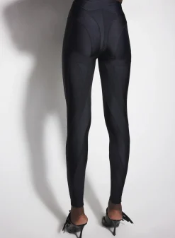 Women MUGLER black spiral leggings