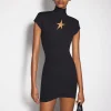 Women MUGLER black star mini dress