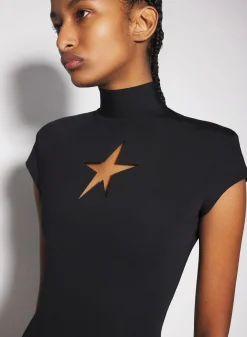 Women MUGLER black star mini dress