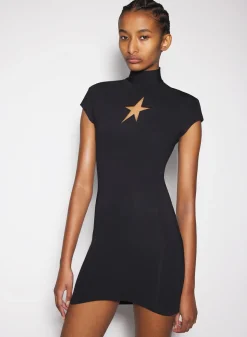 Women MUGLER black star mini dress