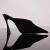 MUGLER black suede fang 95 mules