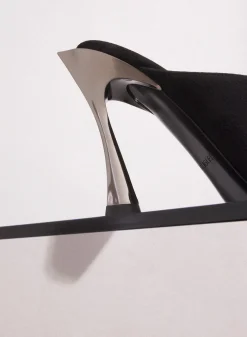 MUGLER black suede Fang 95 mules