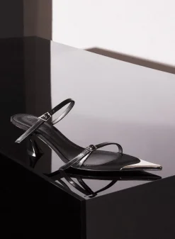 MUGLER Black suede Fang 55 sandals