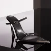 MUGLER Black suede Fang 95 sandals