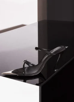 MUGLER Black suede Fang 95 sandals
