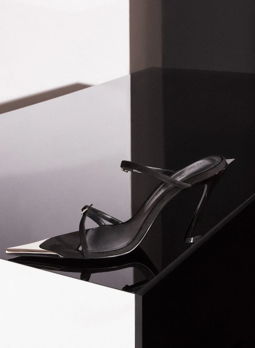 MUGLER Black suede Fang 95 sandals