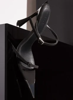 MUGLER Black suede Fang 95 sandals