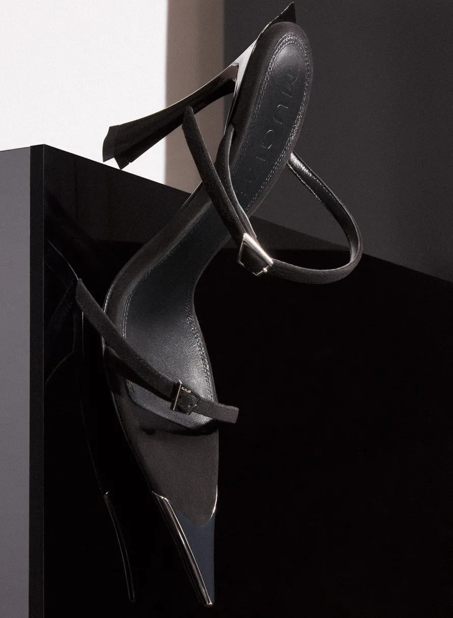 MUGLER Black suede Fang 95 sandals