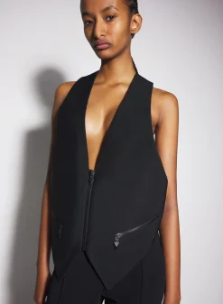 Women MUGLER black tailored vest