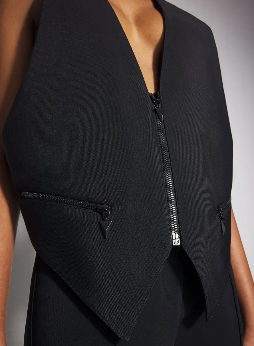 Women MUGLER black tailored vest