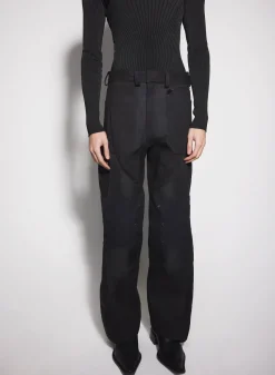 Women MUGLER black technical fabric cargo pants