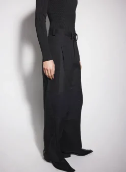 Women MUGLER black technical fabric cargo pants
