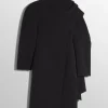 Women MUGLER black wool scarf coat