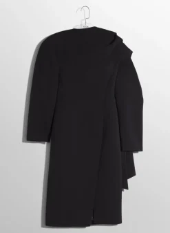 Women MUGLER black wool scarf coat