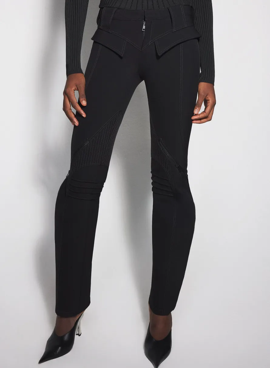 Women MUGLER black zipped scuba pants