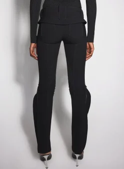Women MUGLER black zipped scuba pants