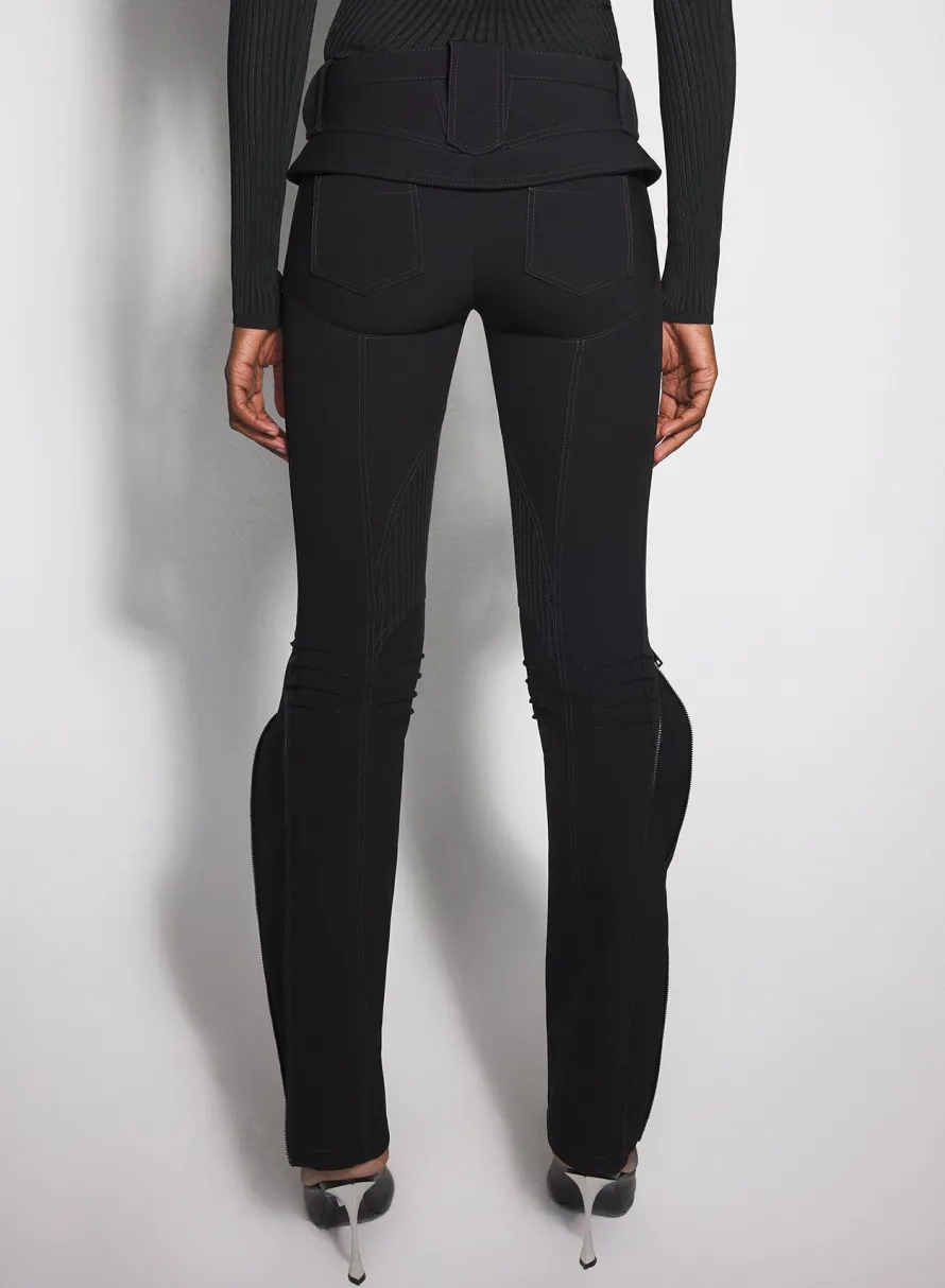 Women MUGLER black zipped scuba pants
