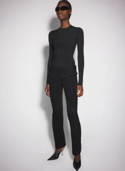 Women MUGLER black zipped scuba pants