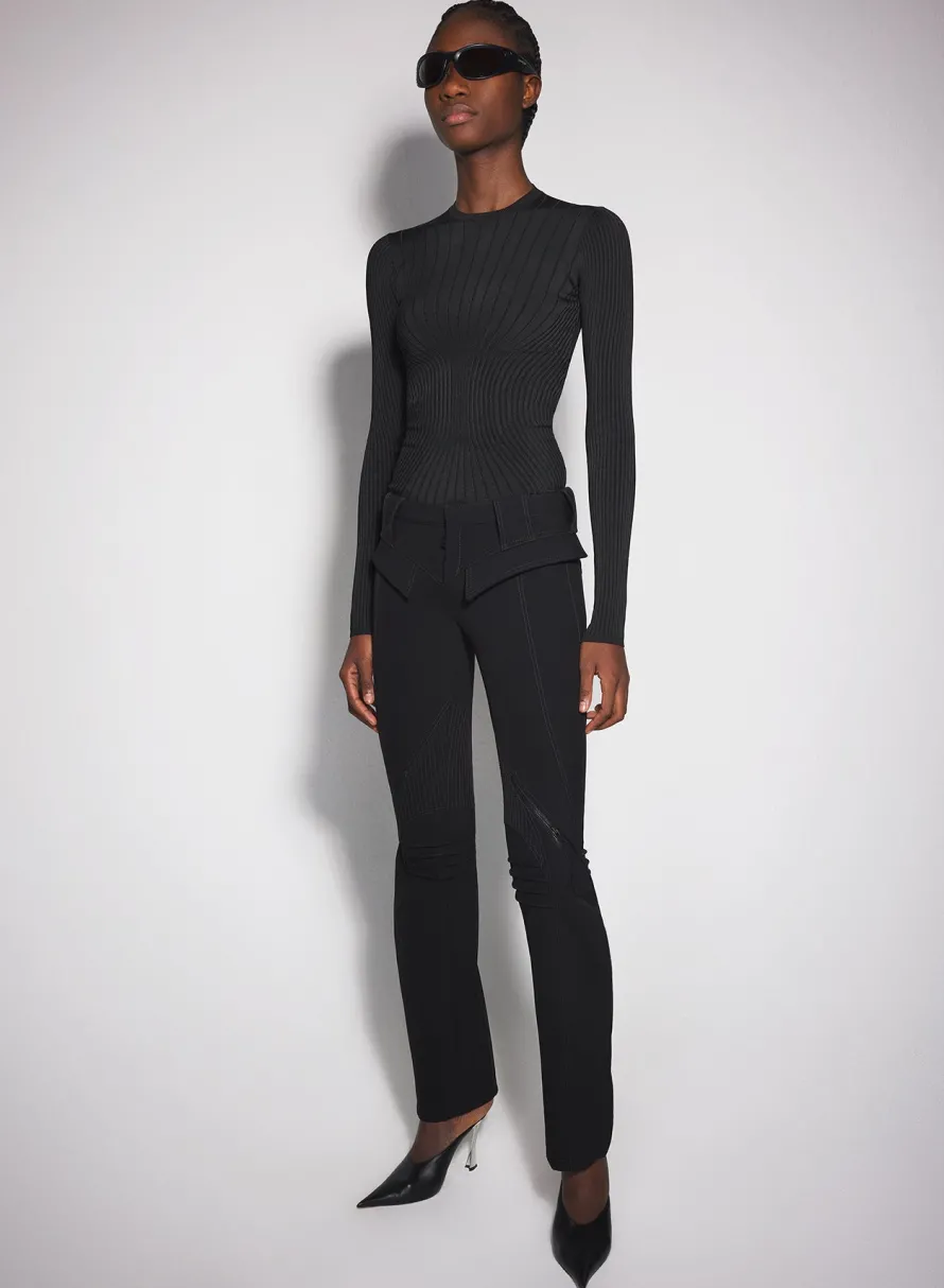 Women MUGLER black zipped scuba pants
