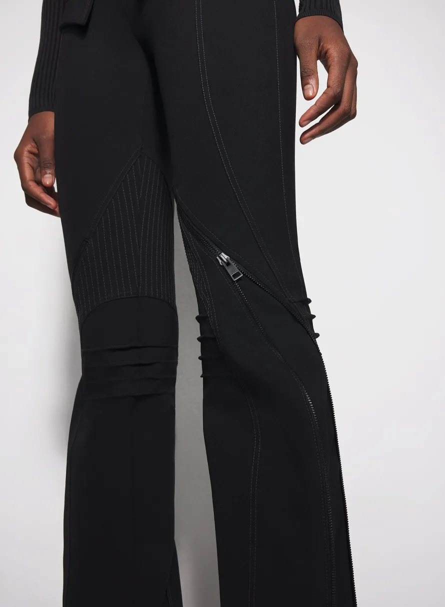 Women MUGLER black zipped scuba pants