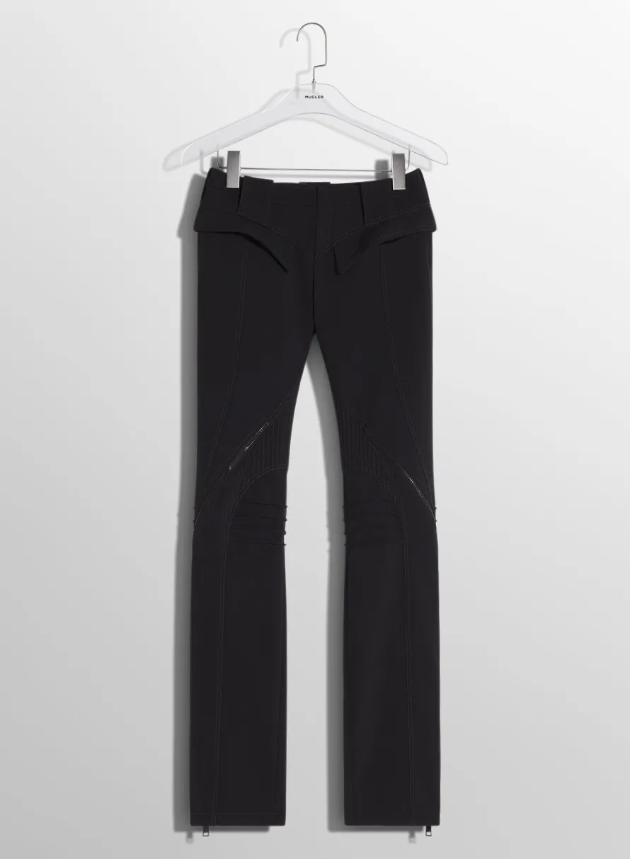 Women MUGLER black zipped scuba pants