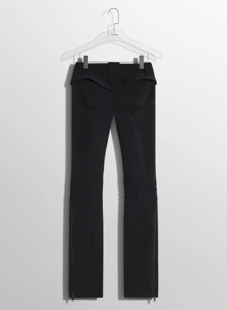 Women MUGLER black zipped scuba pants
