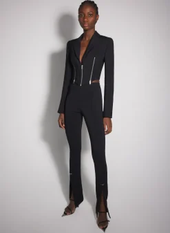 Women MUGLER black zipped wool jacket