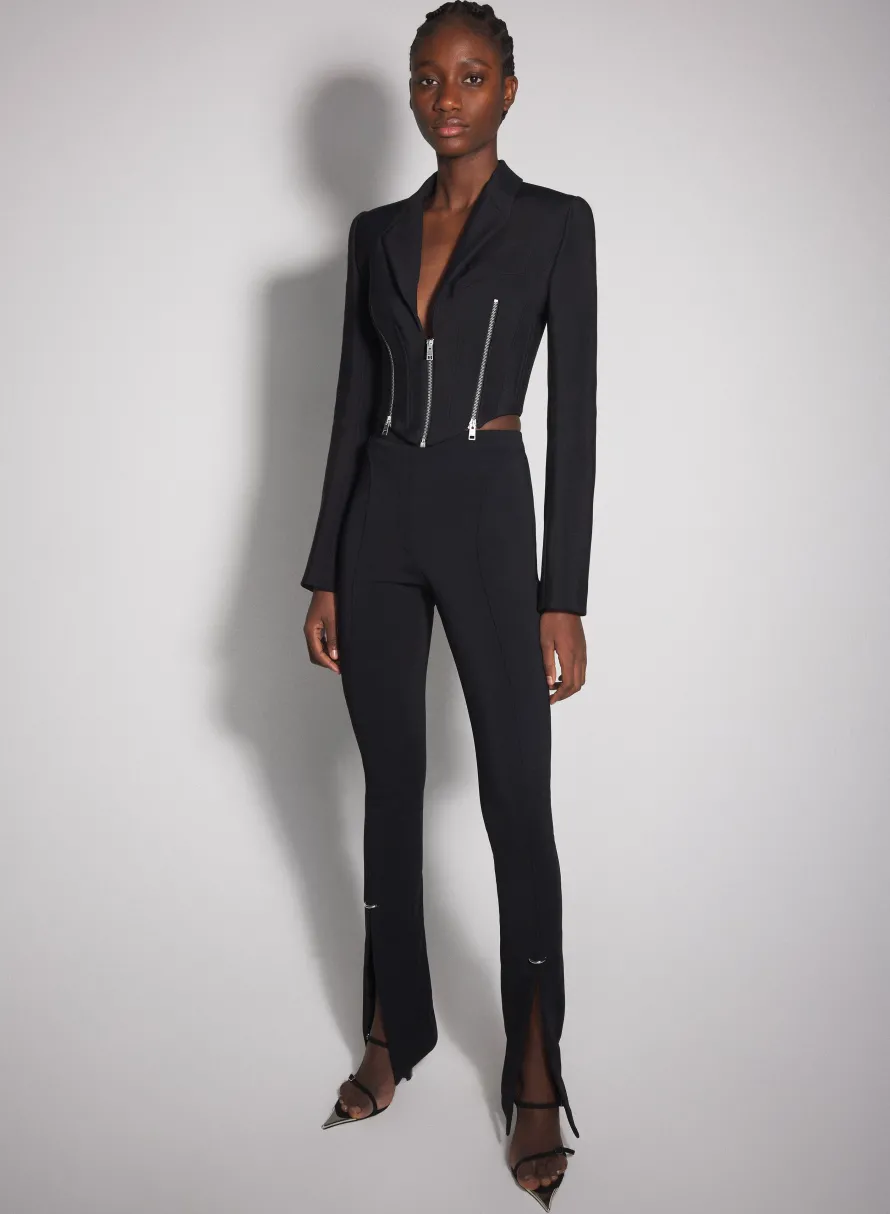Women MUGLER black zipped wool jacket