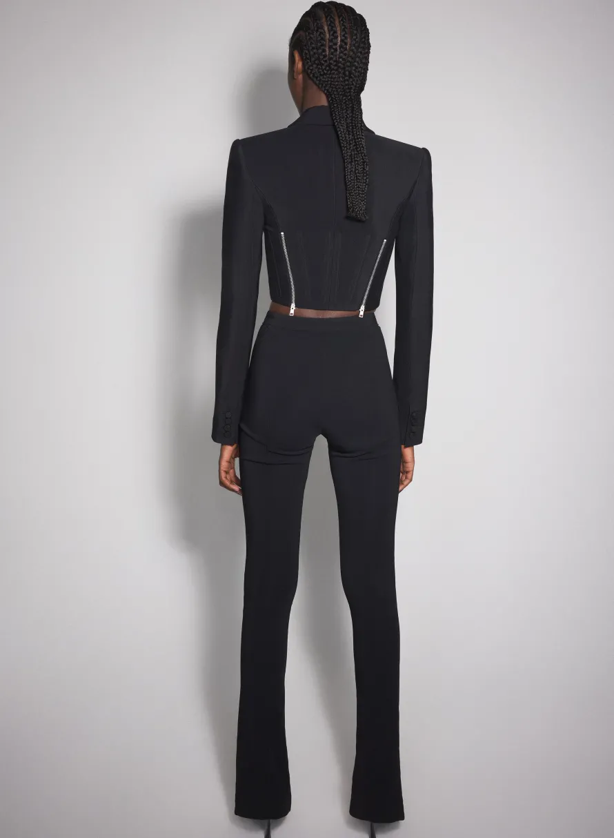 Women MUGLER black zipped wool jacket