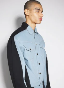 Women MUGLER blue bi-color denim jacket