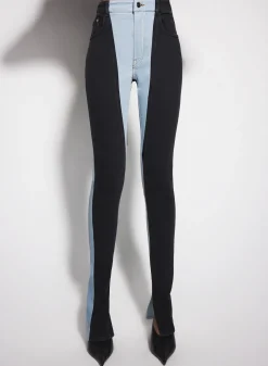 Women MUGLER blue bi-color skinny jeans