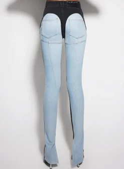 Women MUGLER blue bi-color skinny jeans