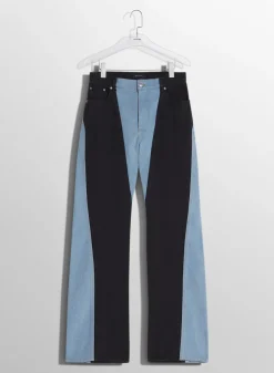 Women MUGLER blue bi-color straight leg jeans
