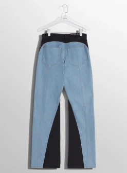 Women MUGLER blue bi-color straight leg jeans