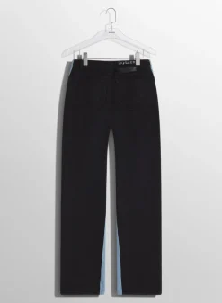 Women MUGLER blue bi-color straight leg jeans