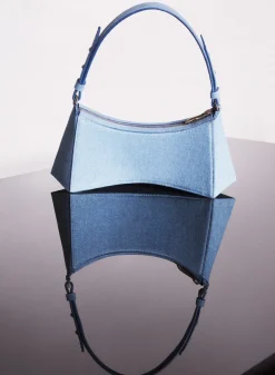 MUGLER blue denim zenith bag