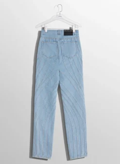 Women MUGLER blue spiral baggy jeans