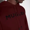 Women MUGLER burgundy logo hoodie