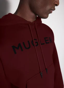 Women MUGLER burgundy logo hoodie
