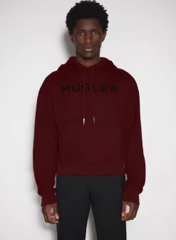 Women MUGLER burgundy logo hoodie