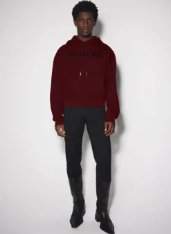 Women MUGLER burgundy logo hoodie