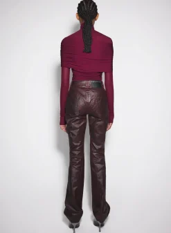 Women MUGLER burgundy ruched top