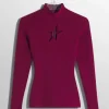 Women MUGLER burgundy star top