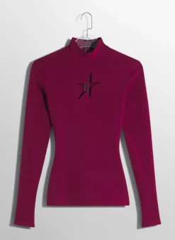 Women MUGLER burgundy star top