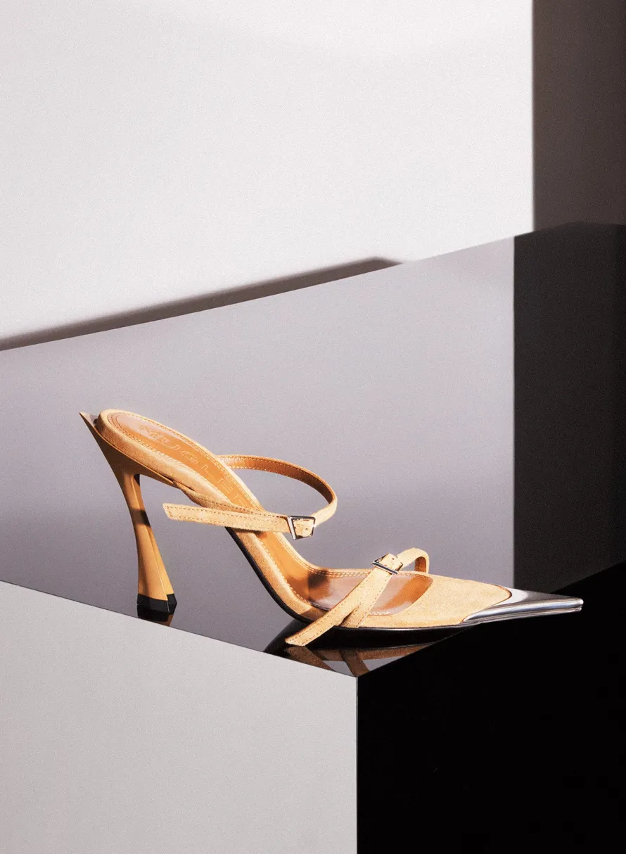 MUGLER Cinnamon suede Fang 95 sandals